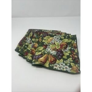 Vintage Laura Ashley Rubens Or Bountiful Harvest Fabric Napkin 8 USA 100% Cotton